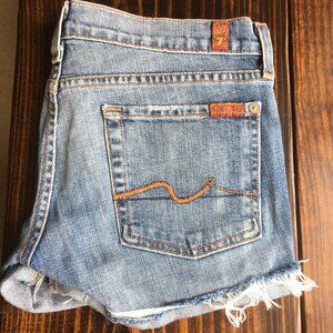 7 for all Mankind Roxanne denim cut off low rise designer jean shorts - size 27